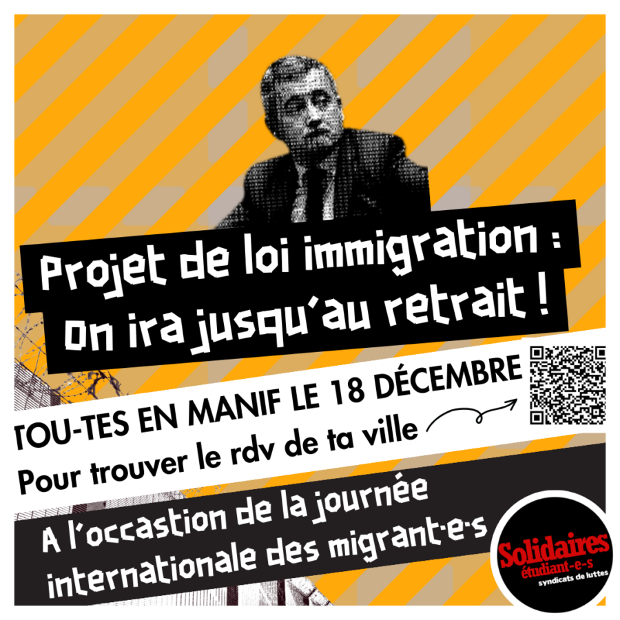 Loi Darmanin : nous irons jusqu&rsquo;au retrait ! Manifestons pour le retrait le la loi le 18 décembre !